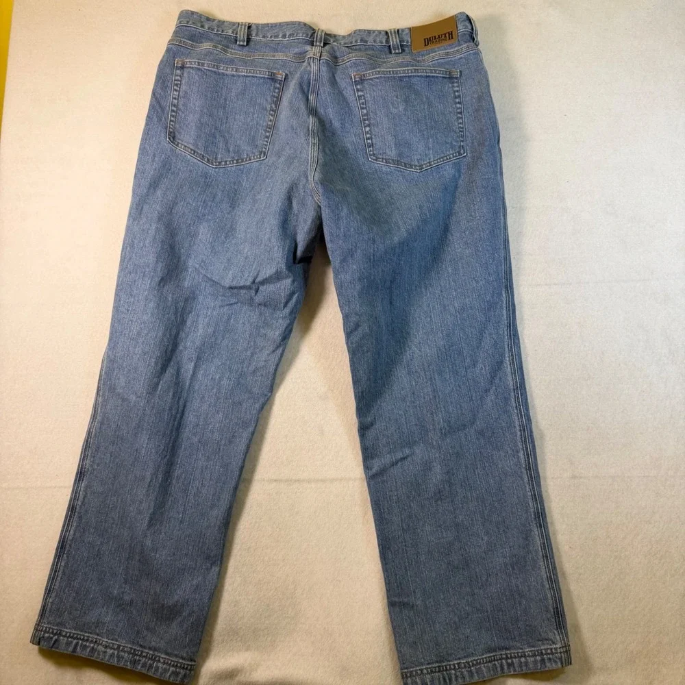 Duluth Trading‎ Co Flex Ballroom Jeans Mens 42x30 Relaxed Fit Blue Light Wash